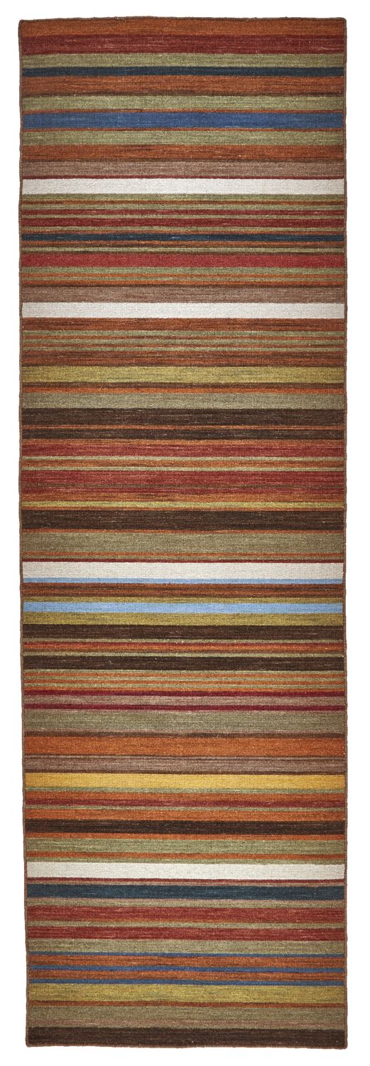 Naida Flatweave Red and Brown Rug by BD Fine