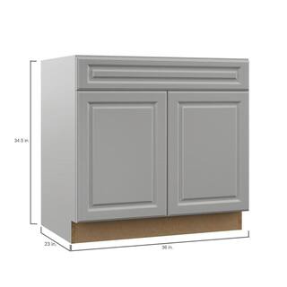 Hampton Bay Designer Series Elgin Assembled 36x34.5x23.75 in. Accessible ADA Sink Base Kitchen Cabinet in Heron Gray BSH36-ELGR