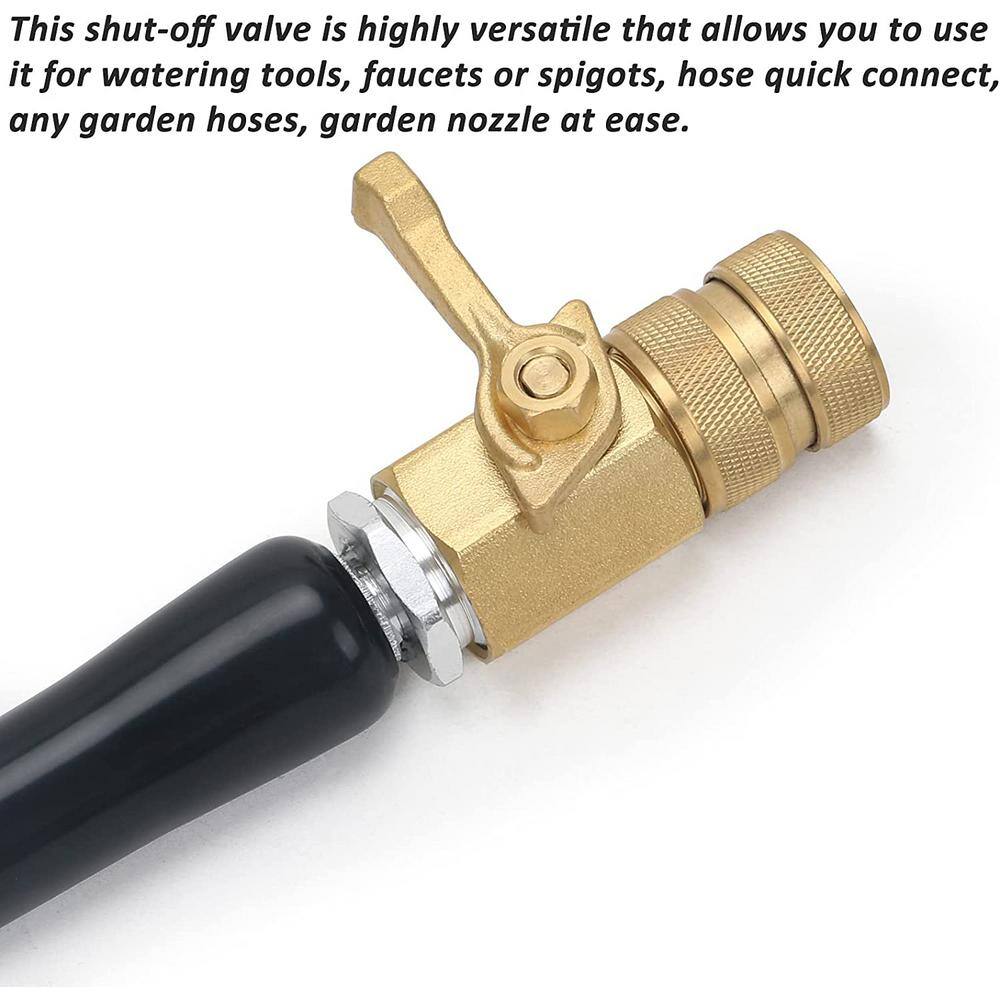 Cubilan Super Heavy Duty Garden Hose Shut Off Valve 2 Pack Solid Brass Water Hose Shut-off Ball Valve Adapter Connector B0969Y9G4Y