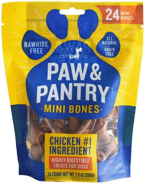 Paw and Pantry Mini Bones Chicken Grain-Free Dog Treats， 24 count