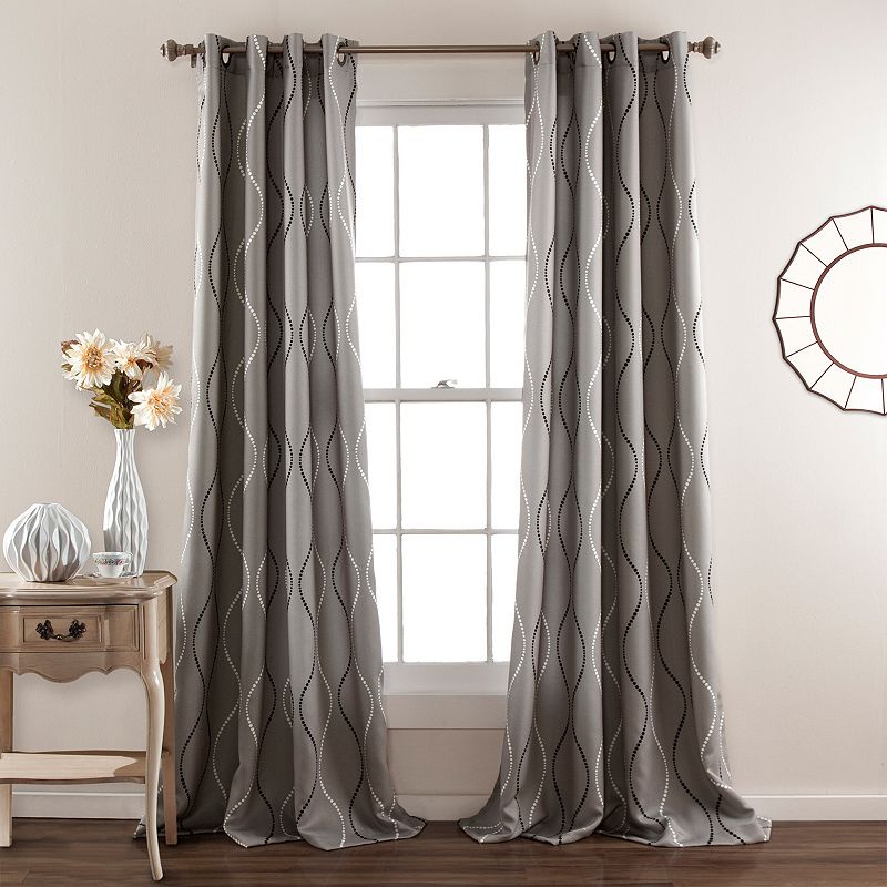 Lush Decor Swirl Room Darkening Window Curtains Set