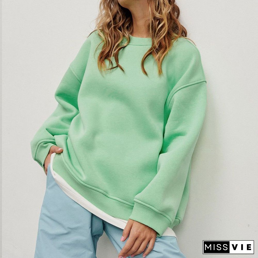 Casual Loose Polar Fleece Sweatshirt