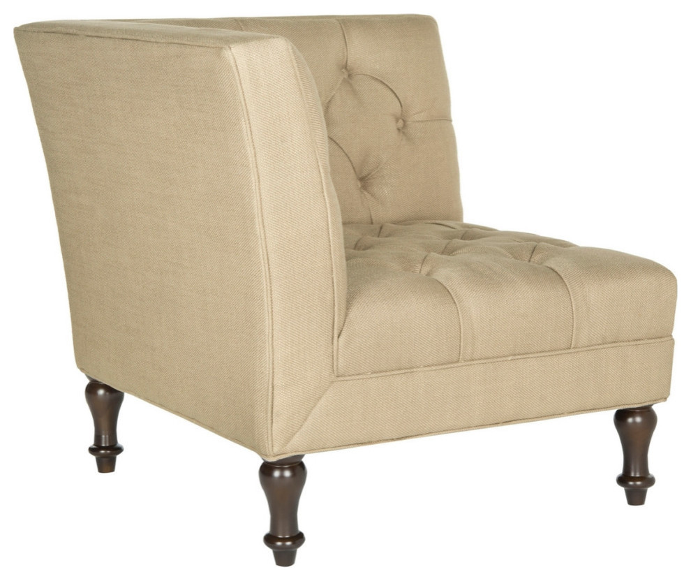 Christopher Tufted Corner Chair Antique Gold   Traditional   Armchairs And Accent Chairs   by V.S.D Furniture  Houzz