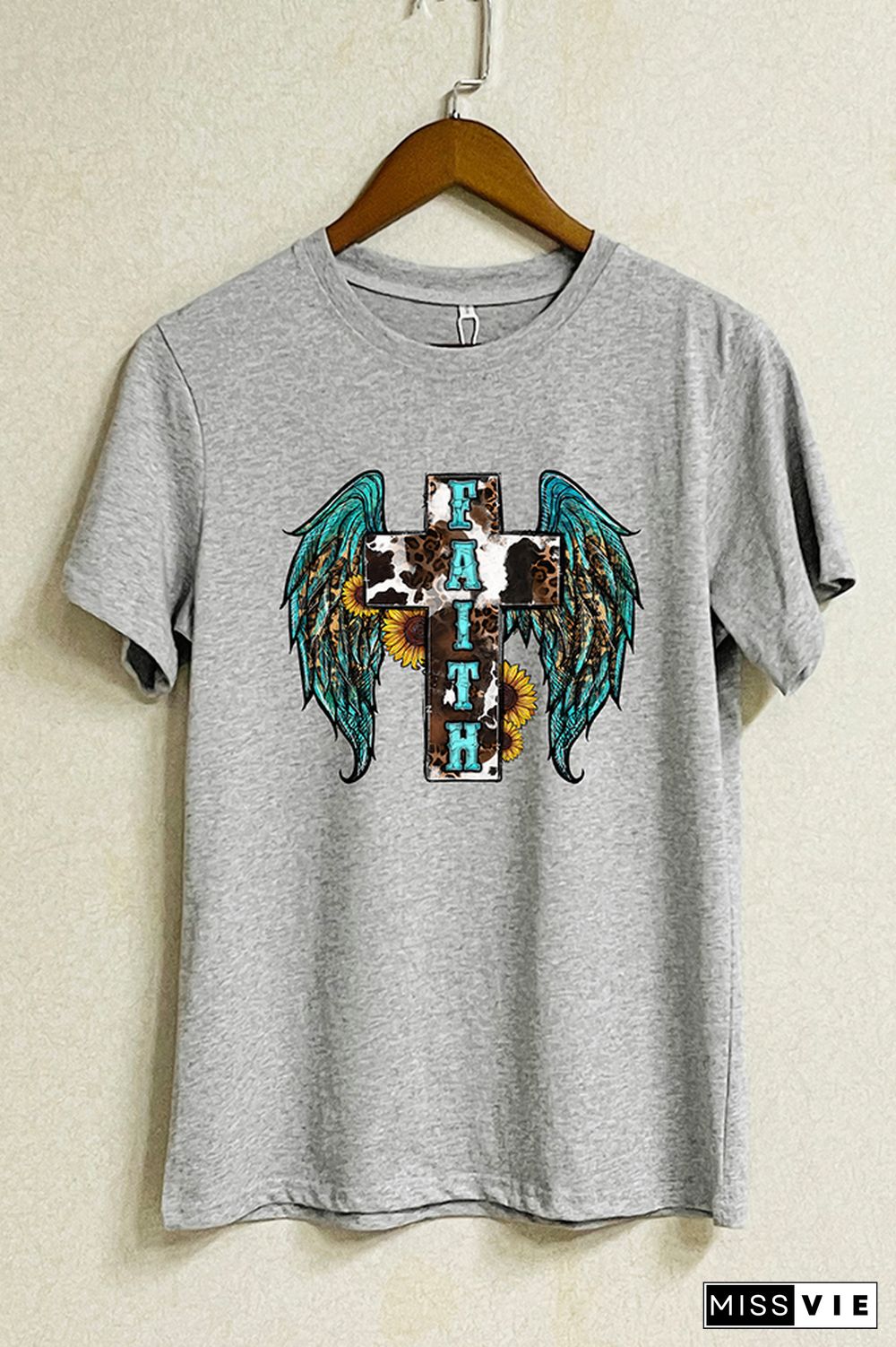 Western Wingns Cross Short Sleeve Graphic Tee Wholesale