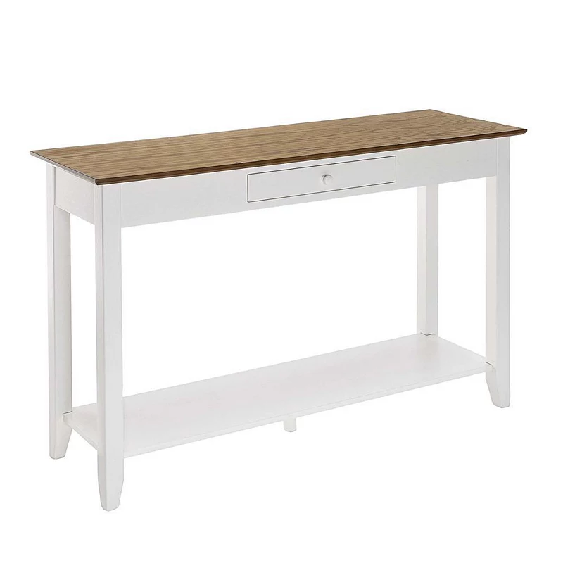 Convenience Concepts American Heritage 1 Drawer Console Table with Shelf， Driftwood/White