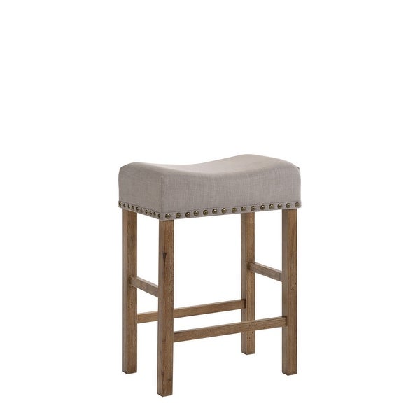 Martha II Set of 2 Wood Counter Height Stool with Cushioned Seat