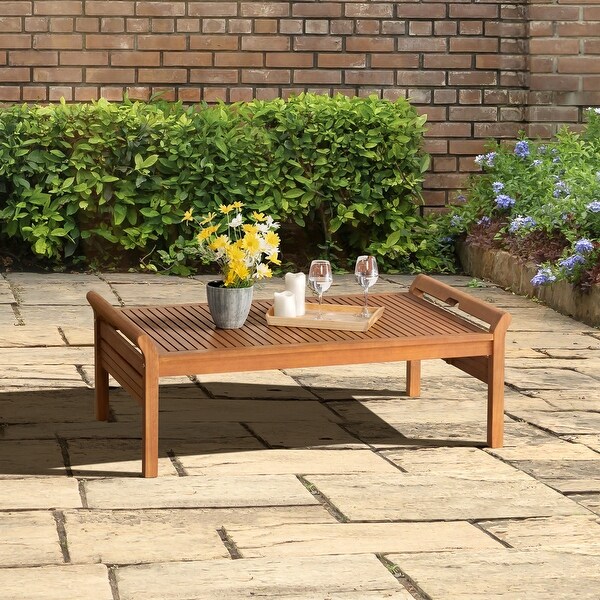 Stamford Eucalyptus Wood Outdoor Rectangle Coffee Table