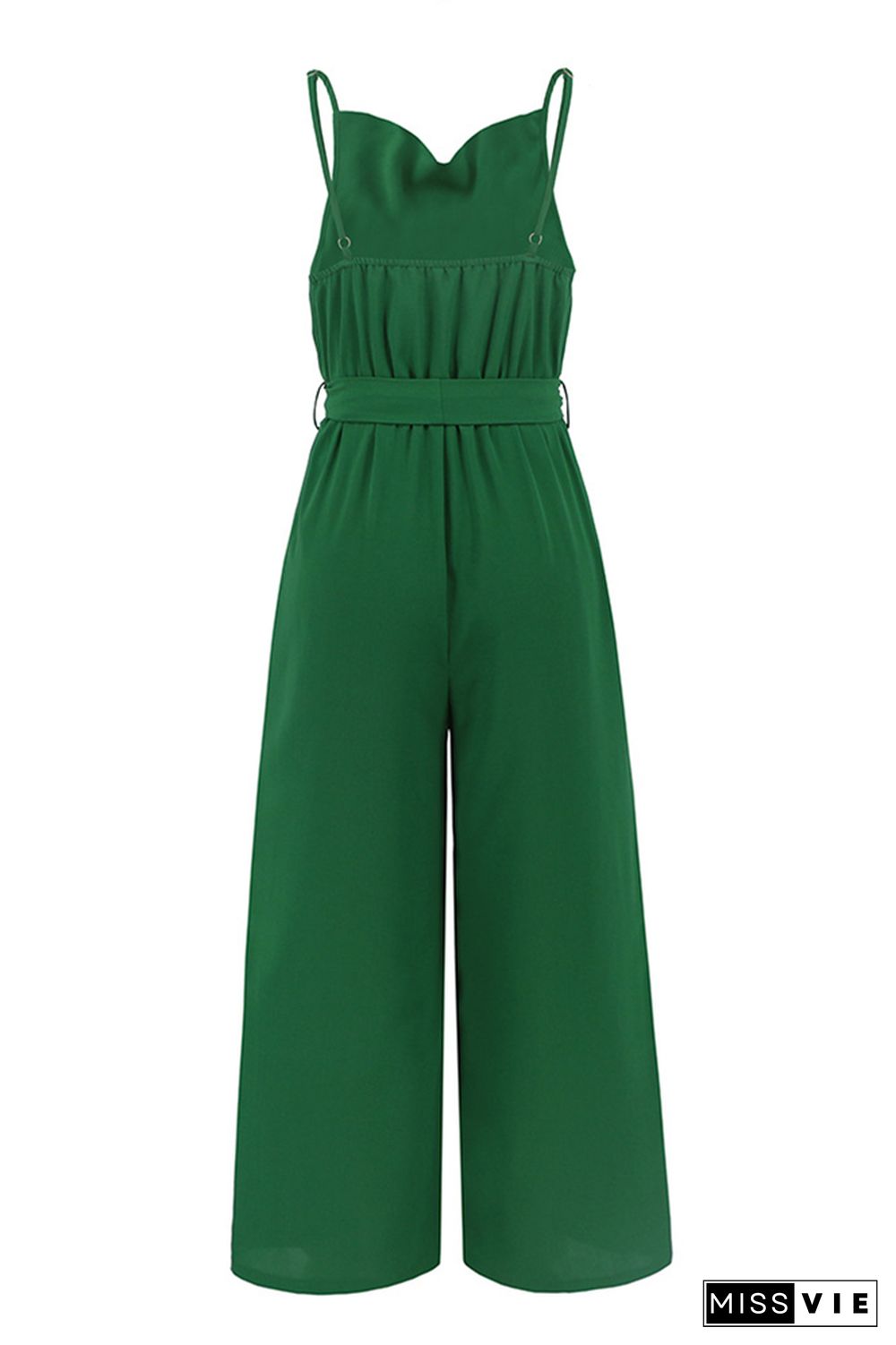 Swing Collar Wide Leg Cami Jumpsuit