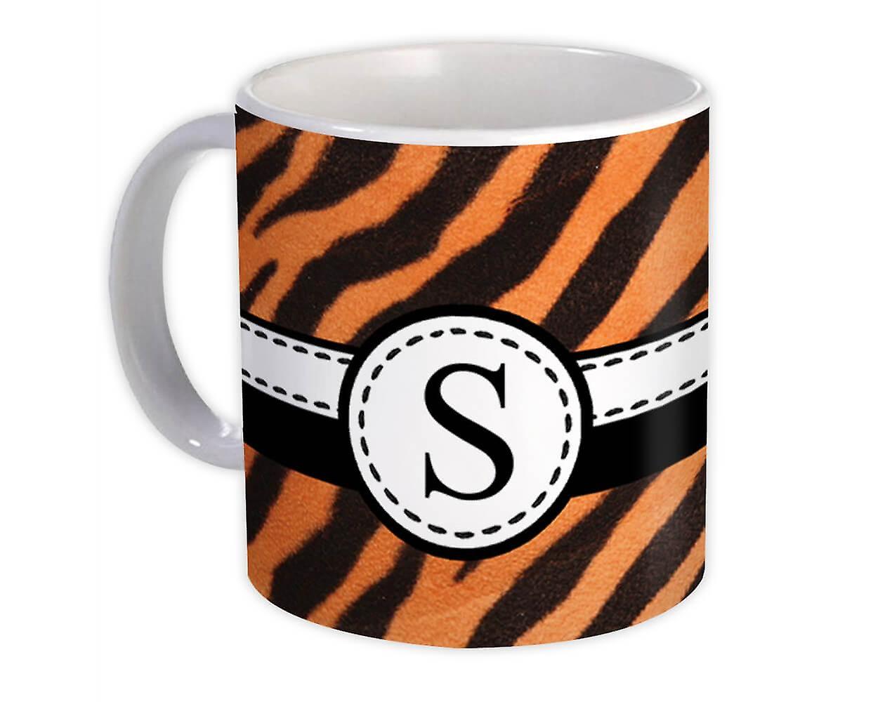 Gift Mug: Monogram Letter S Tiger