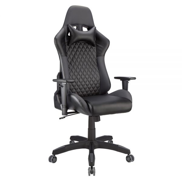 RS Gaming DRG High-Back Gaming Chair， Black/Gray