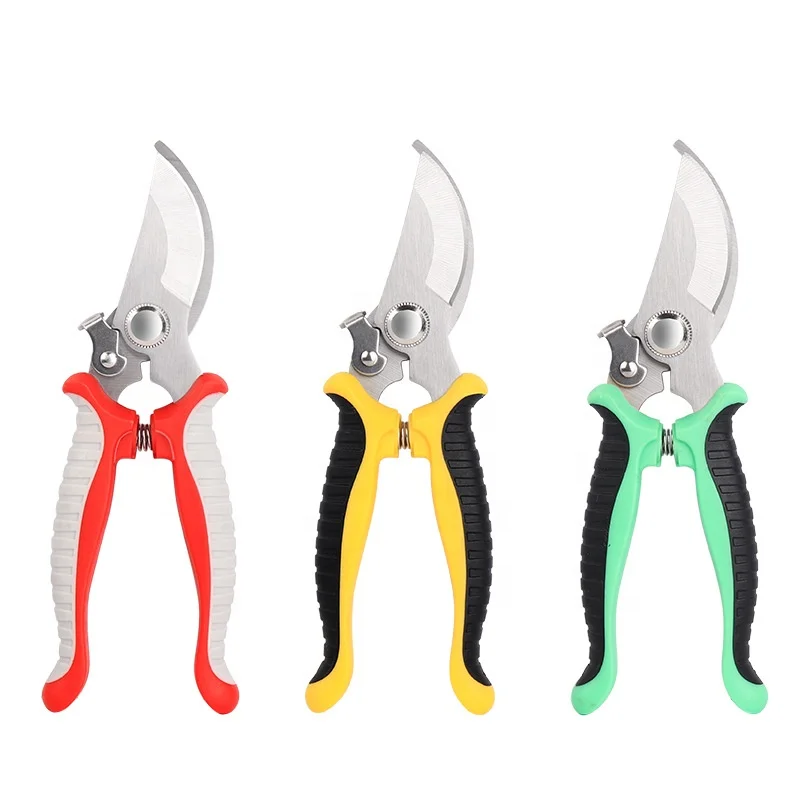 steel garden pruning shear Non slip Manual pruning shears professional with silicone handle