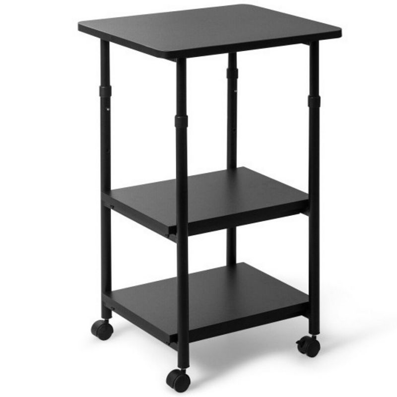 3-tier Adjustable Printer Stand with 360▲ Swivel Casters