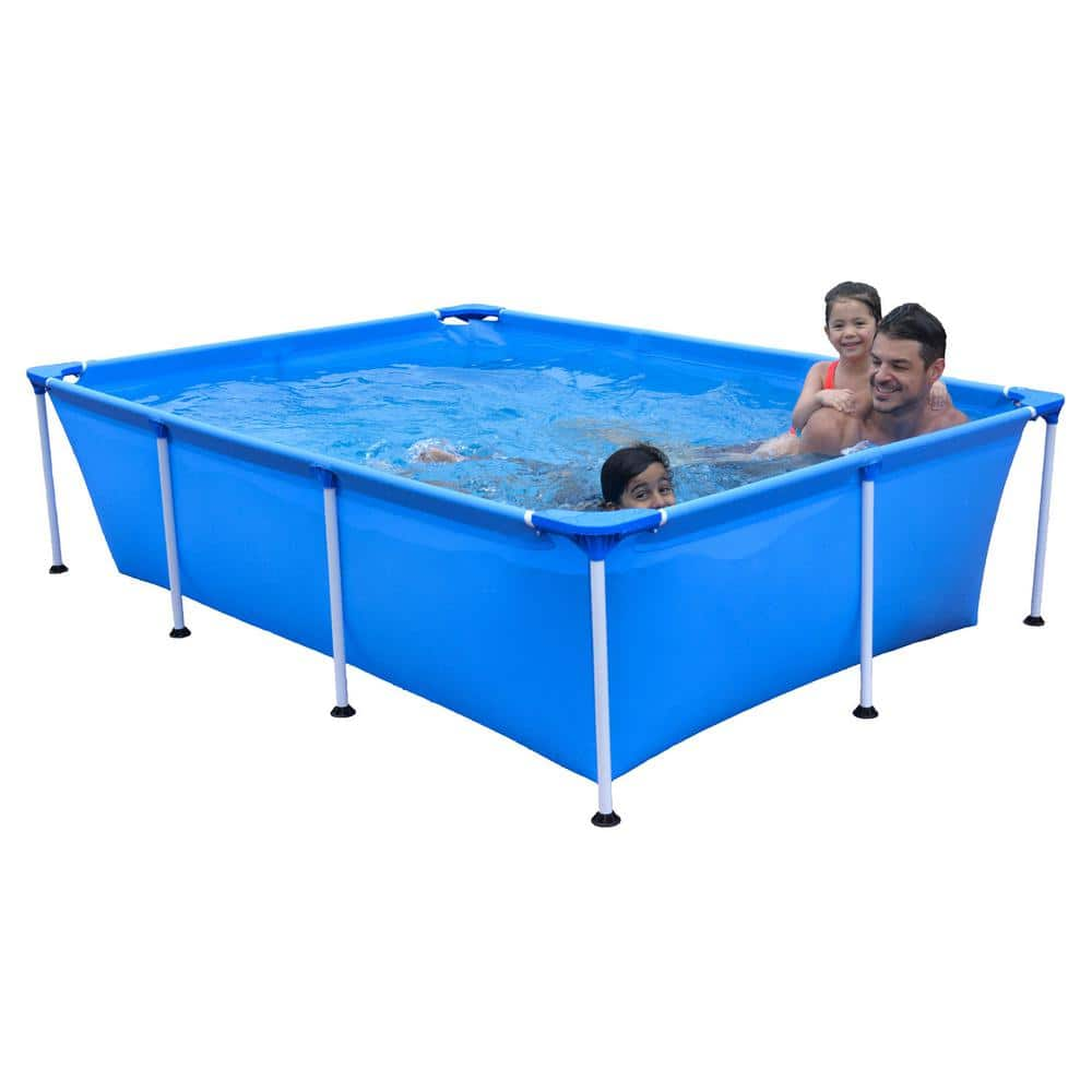 JLeisure 8.5 ft. x 6 ft. Rectangle 26 in. Metal Frame Pool JL-17818