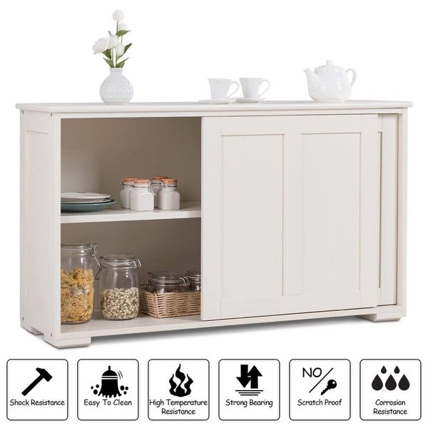 White Kitchen Storage Cabinet Sideboard Buffet Cupboard