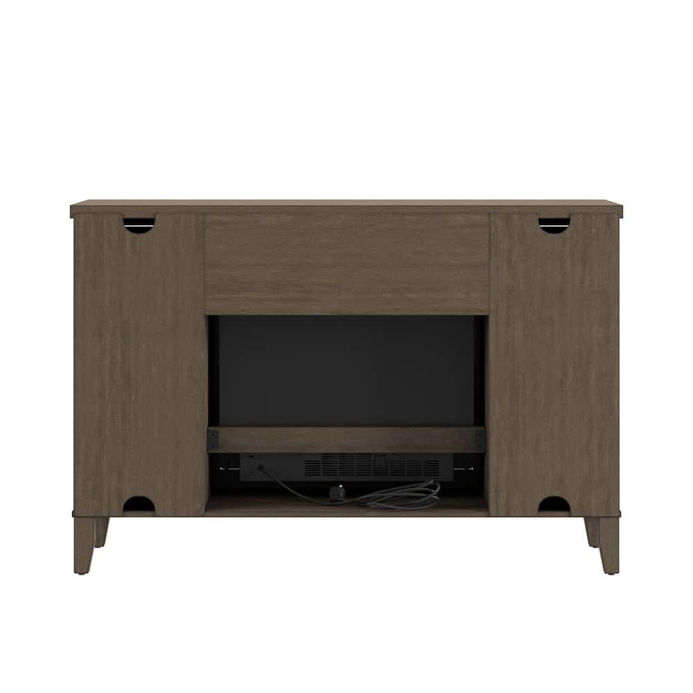 SCOTT LIVING BLAINE 54 in Freestanding Media Console Wooden Electric Fireplace in Light Brown Birch