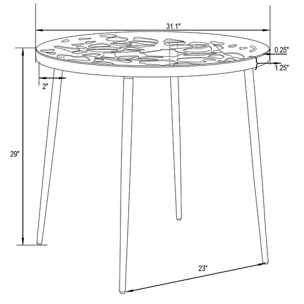 LeisureMod Devon Round Glass Top Aluminum Base Outdoor Dining Table