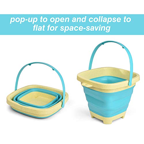 Fun Little Toys 12 Piece Outdoor Beach Sand Toy Set, Foldable Beach Bucket, Watering Can, Kids