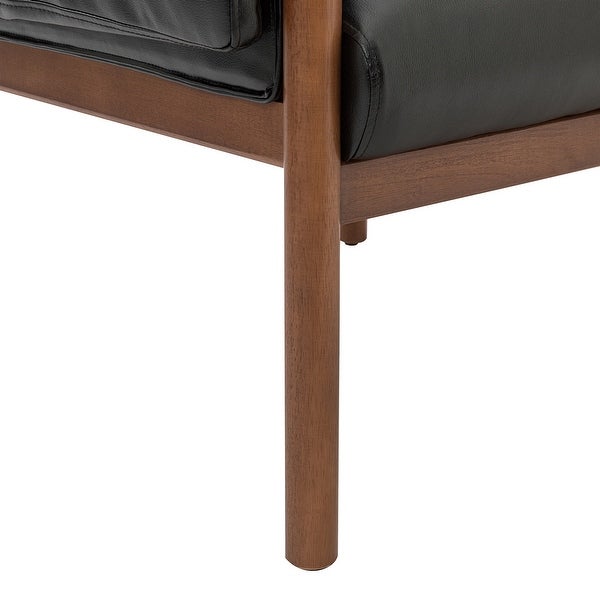 Tiago Comfy Living Room Accent Armchair with Solid Wood Legs by HULALA HOME