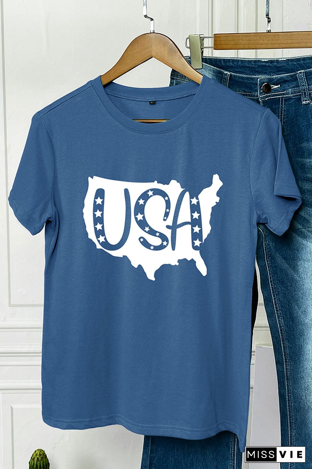 USA 4th of July Short Sleeve Graphic Tee Wholesale