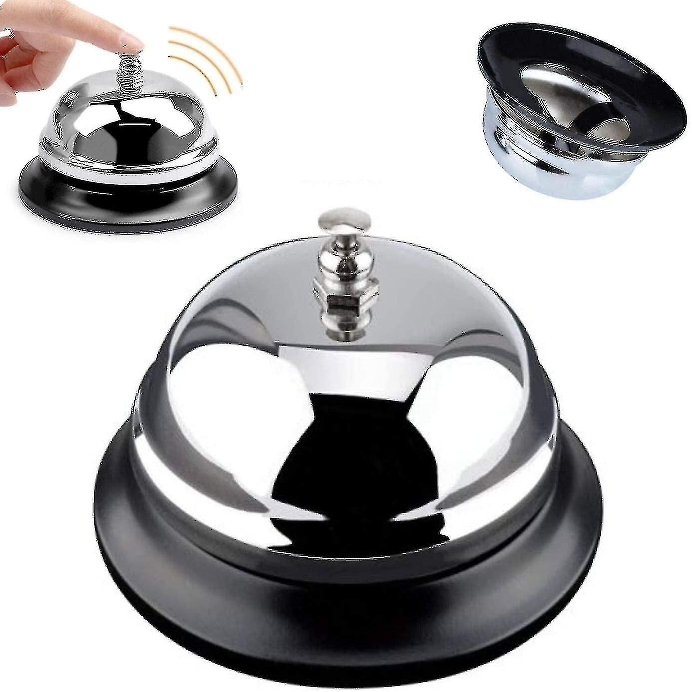 Service Bell， Table Desk Stainless Steel Reception Hand Bell Chrome Plated Reception Bell For Hotels