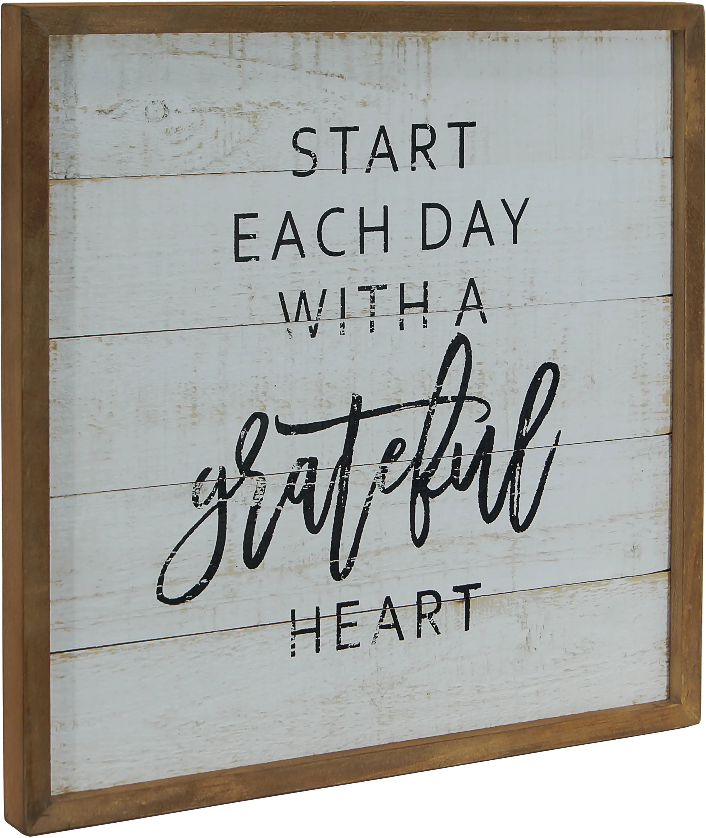 White， Black and Brown Grateful Wooden Sign