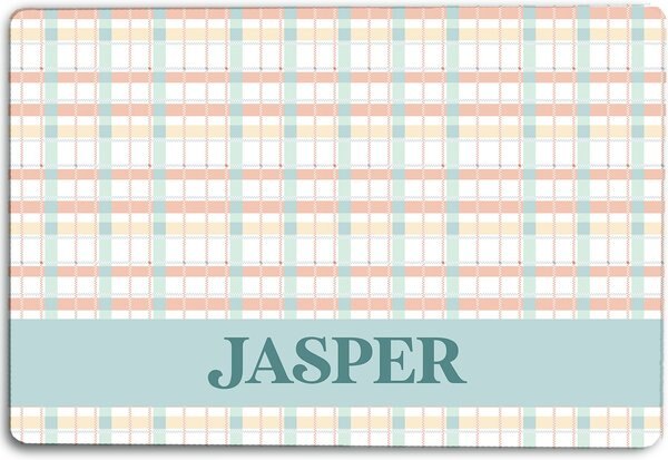 904 Custom Personalized Summer Plaid Dog and Cat Placemat