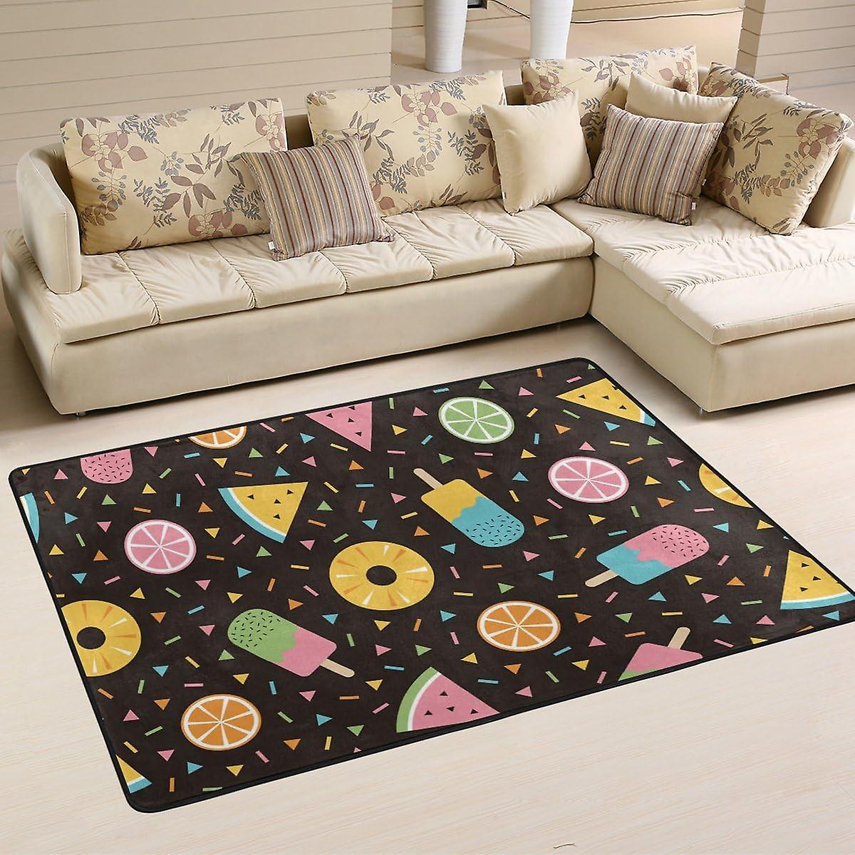 Colourlife Colorful Summer Symbols Lightweight Carpet Mats Area Soft Rugs Floor Mat Doormat Decoration For Rooms Entrance 36 X 24 Inches