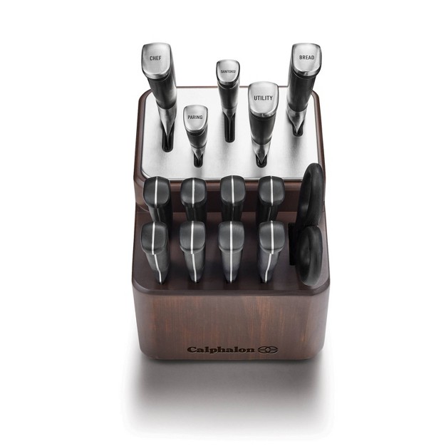 Calphalon Premier Sharpin 15pc Carbon Steel Knife Set With Sharpening Knife Block