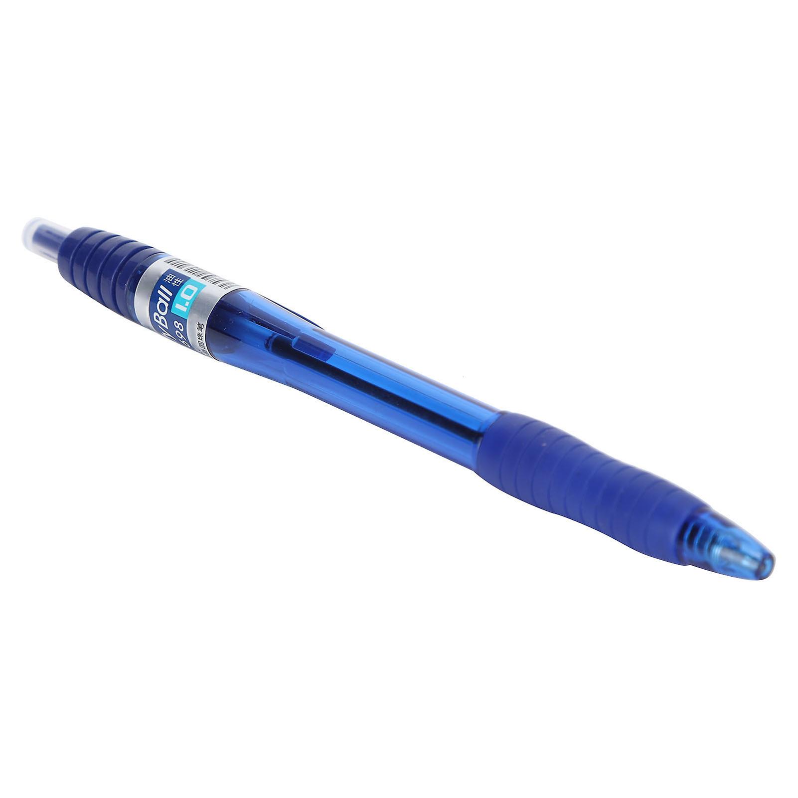 Ballpoint Pen Pressed Type Flexible Oily Ballpoint With Pen Clip Office Stationery 1.0mmblue