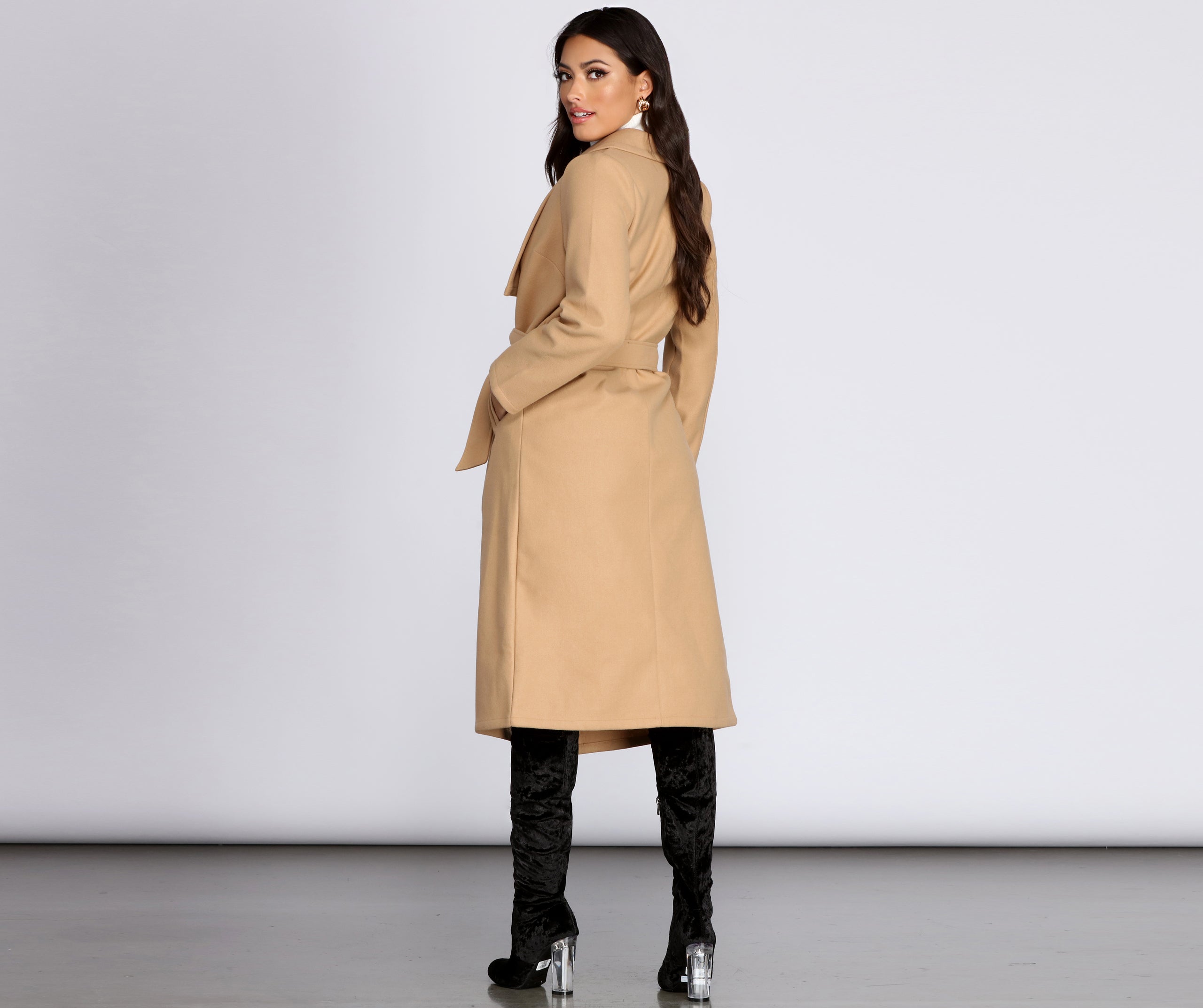 Taking Care Of Business Belted Coat