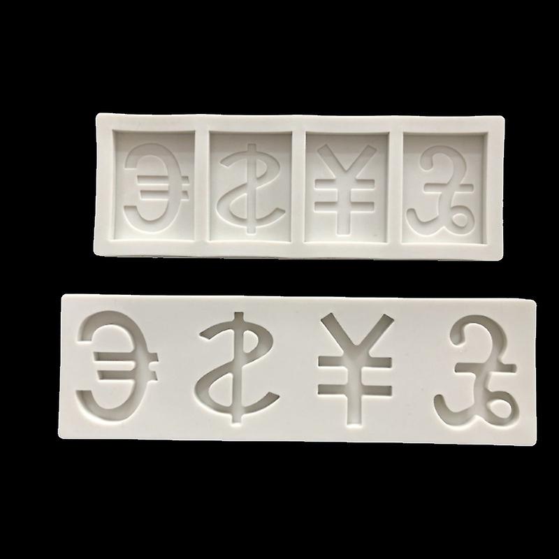 Dollar Euro Yuan Pound Sign Symbol Chocolate Mold - 2pcs/set