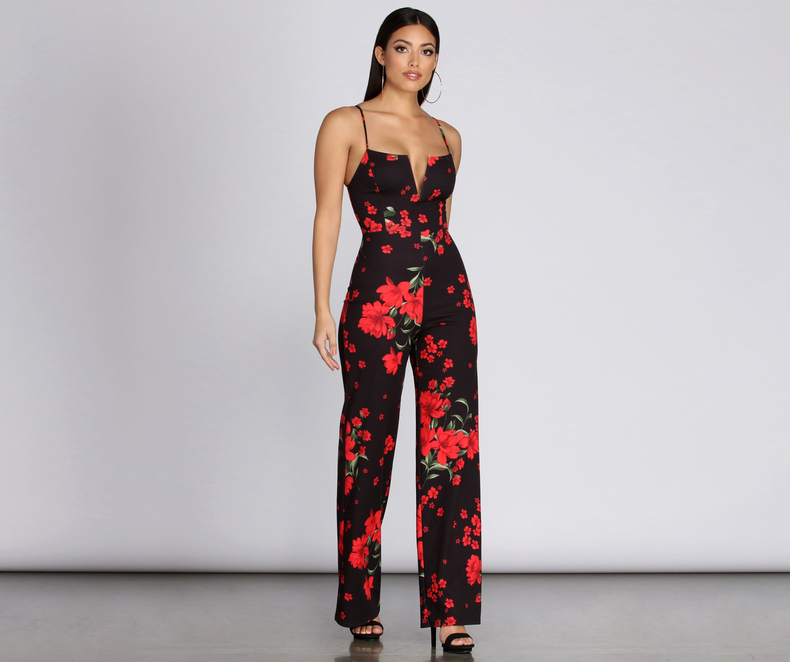 Floral Feeling V Wire Jumpsuit