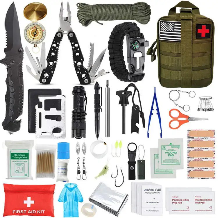 Wedacraftz Climbing Camping Hiking Emergency Equipment Tactical Survival Rescue Kit First Aid Kit Outdoor Survival Kit