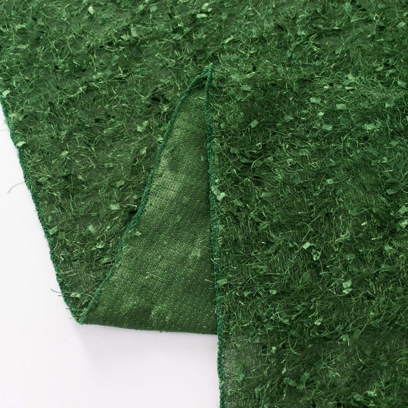 Green Fringe Shag Polyester Backdrop Drape Curtain, Minky Fabric Event Divider Panel - 8ftx8ft