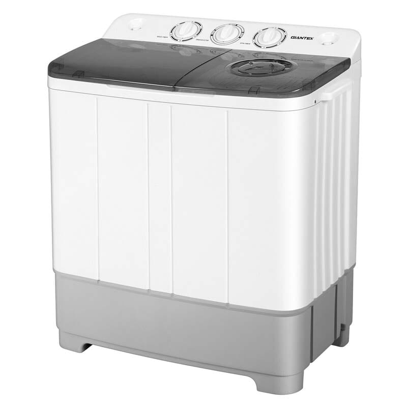 22 LBS 2-in-1 Portable Washing Machine with Drain Pump, Twin Tub Top Load Washer Dryer Combo for RV Apartment