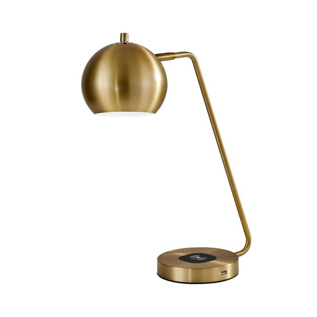 X 20 5 quot Emerson Adessocharge Desk Lamp Brass Adesso