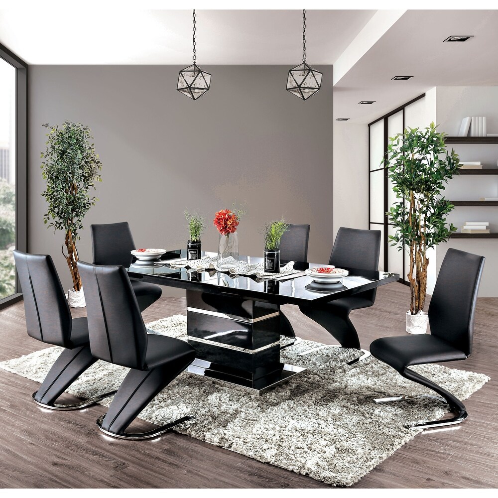 Ikemura Contemporary Black Metal 7 Piece Dining Set by Strick   Bolton