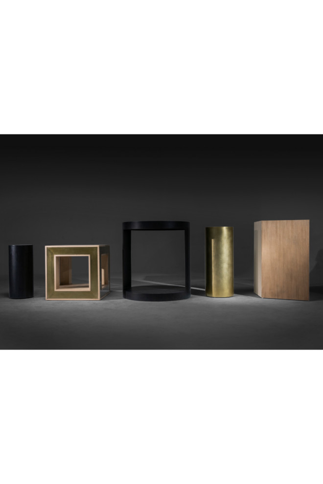 Aged Brass Cylindrical Accent Table T  Andrew Martin Maxwell   Contemporary   Side Tables And End Tables   by Oroa   Distinctive Furniture  Houzz