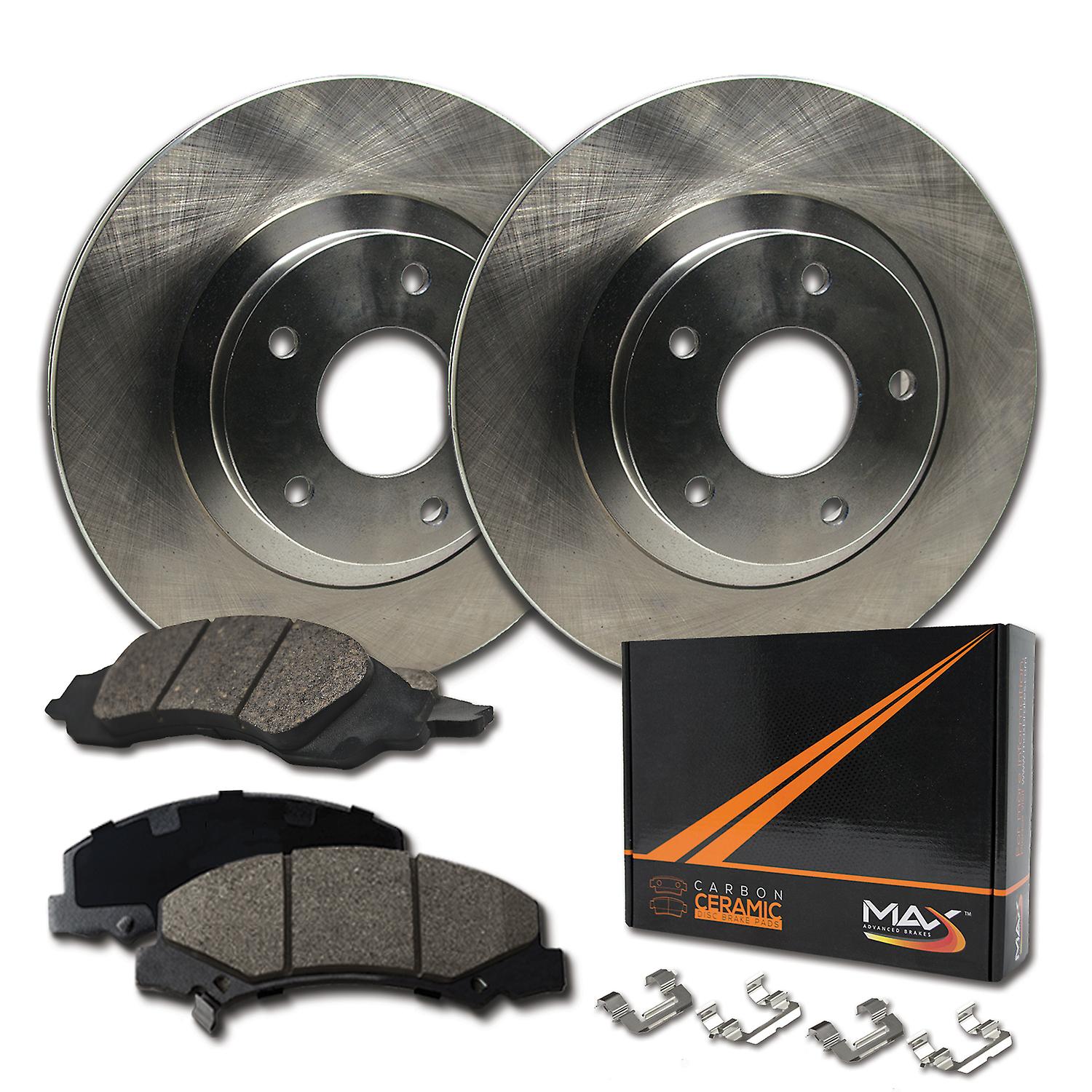 [REAR KIT] OE Replacement Brake Rotors with Ceramic Pads and Hardware Kit