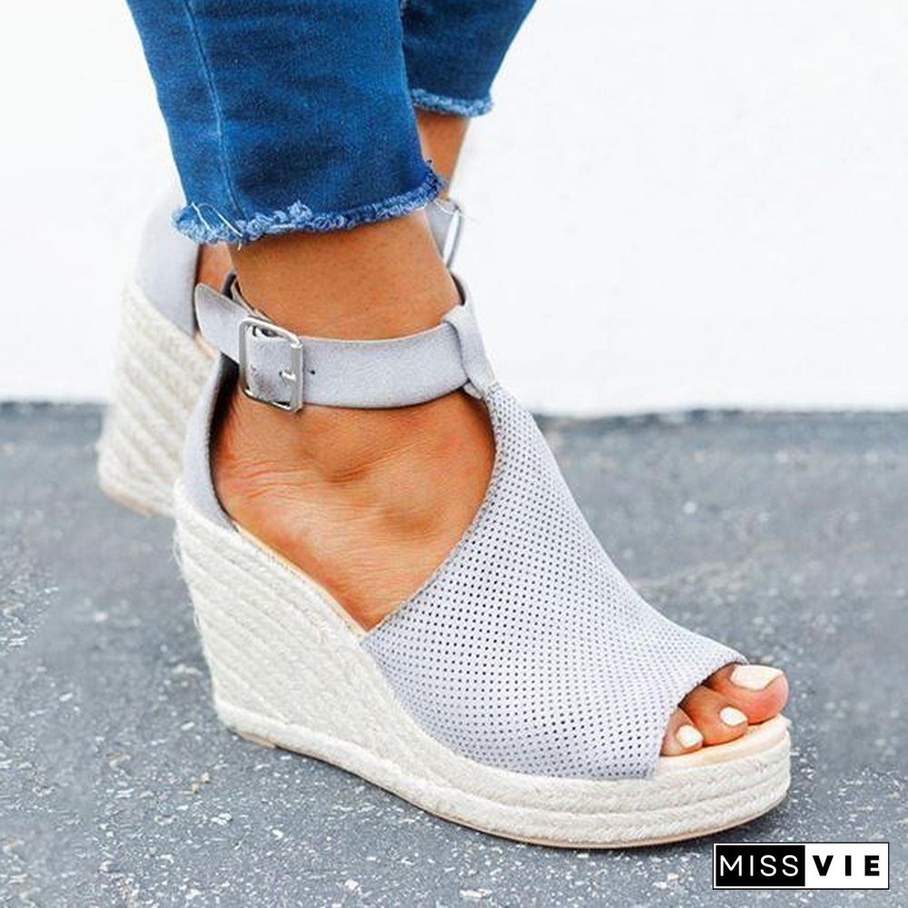 Women Summer Fish Mouth Wedge Sandals