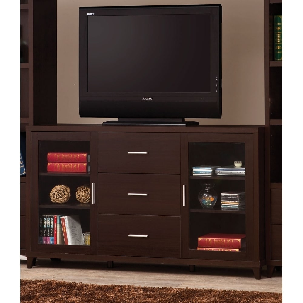 Coaster Furniture Lewes Cappuccino 2 door TV Stand with Adjustable Shelves