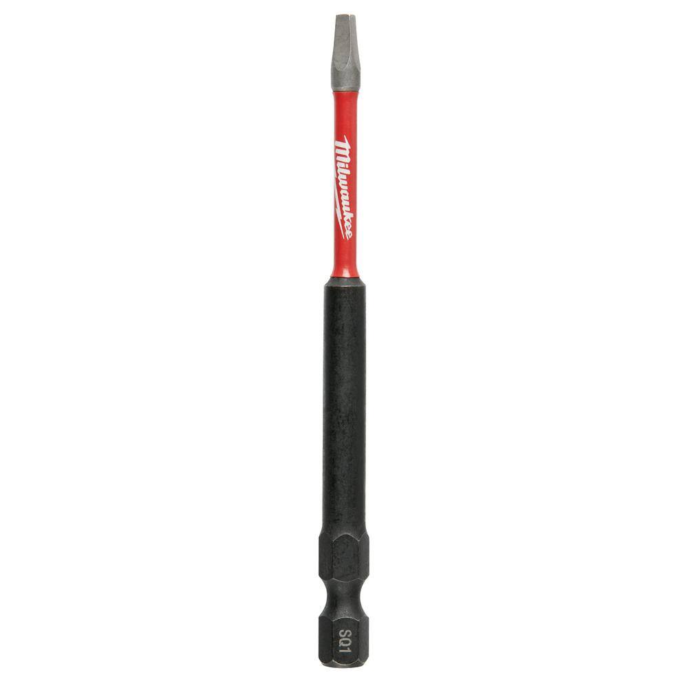 MW SHOCKWAVE Impact Duty 3-12 in. Square #1 Alloy Steel Screw Driver Bit (2-Pack) 48-32-4670