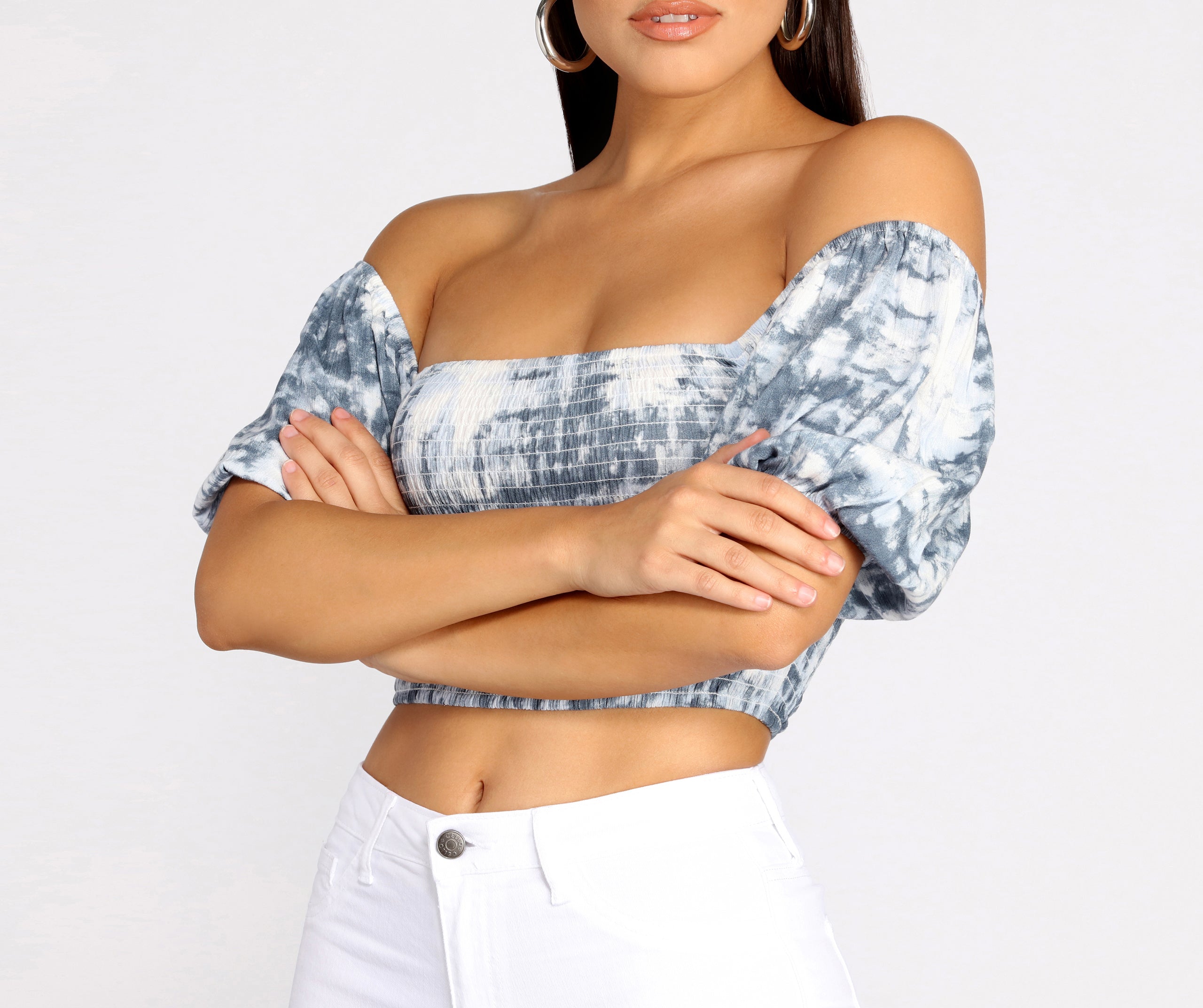 Major Trendsetter Tie Dye Gauze Crop Top