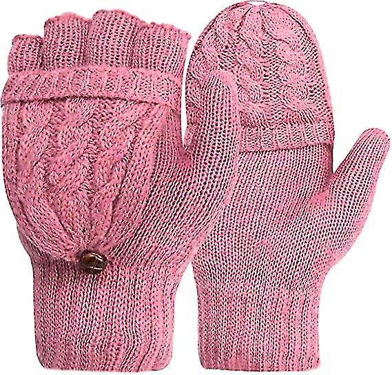 Women's Gloves Fingerless Mittens - Winter Warm Gloves Heat Weaver Cable Knit， Half-finger Gloves For Ladies And Girls - Christmas Birthday Gift2setmu