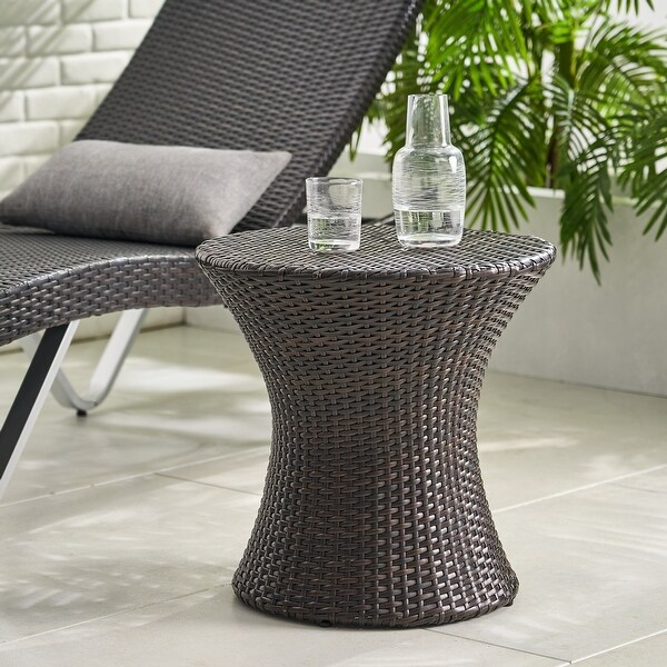 Adriana Outdoor Boho Wicker Accent Table by Christopher Knight Home