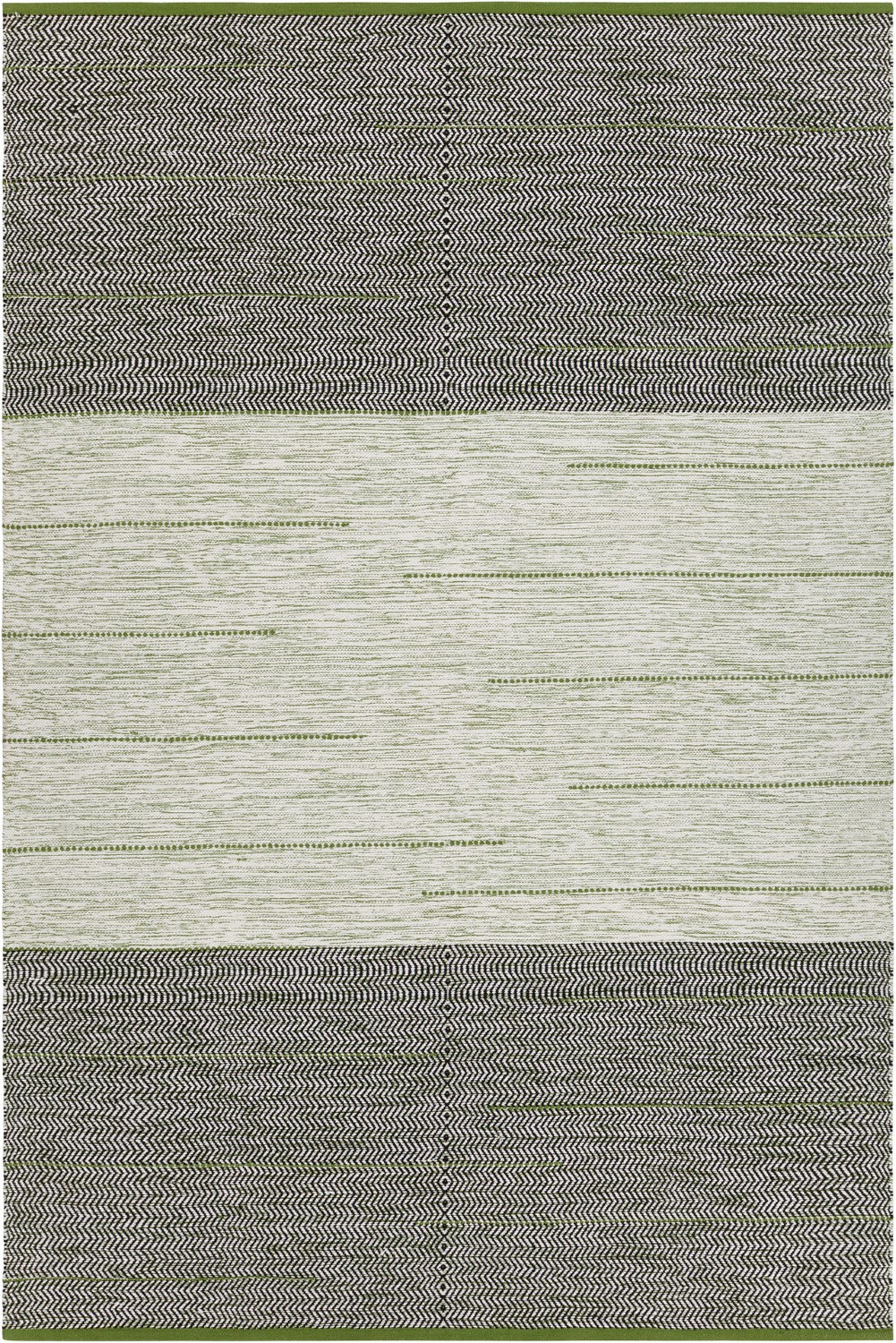 Tanya Green/Black Hand Woven Flatweave Rug