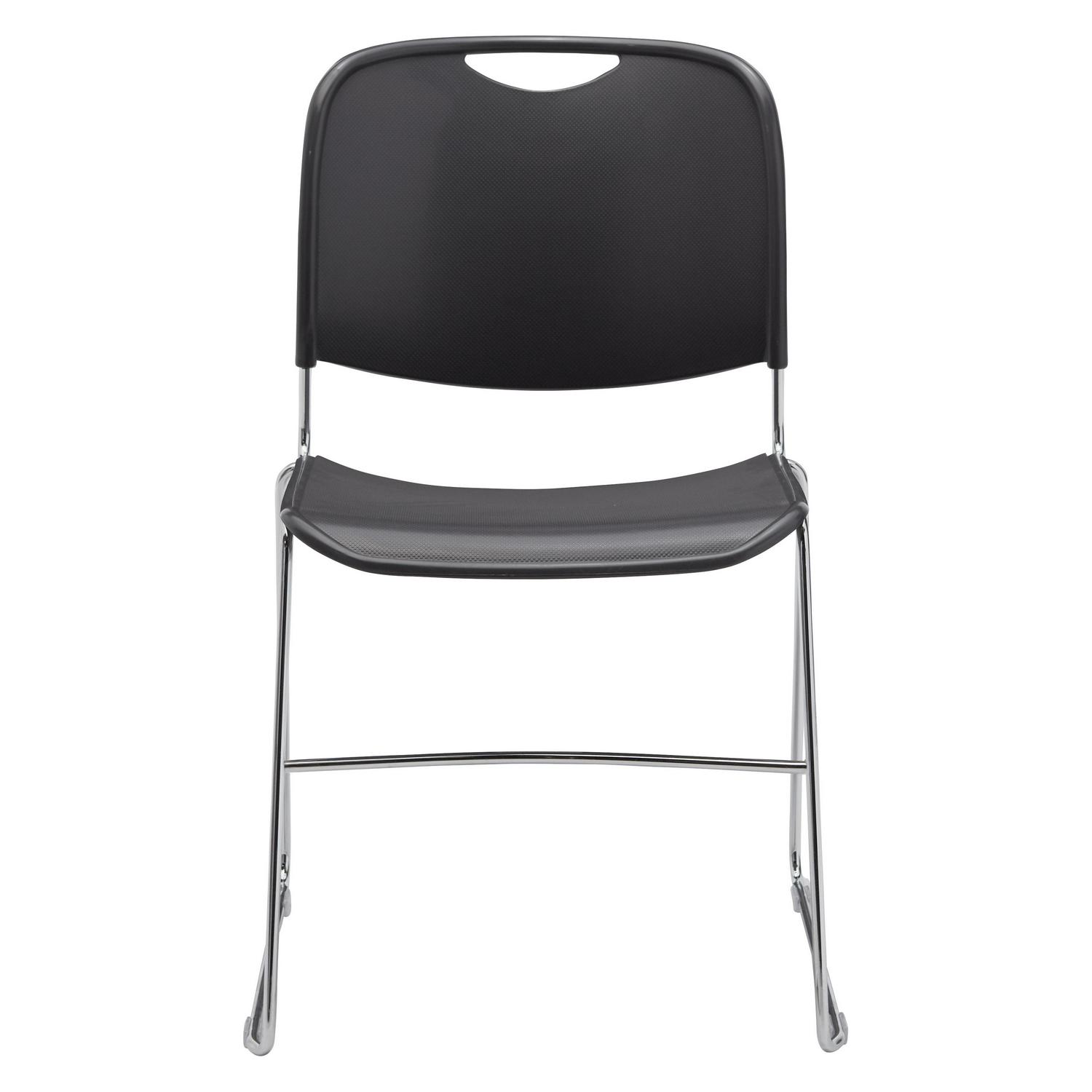 NPSA 8500 Series Ultra-Compact Plastic Stack Chair， Gunmetal