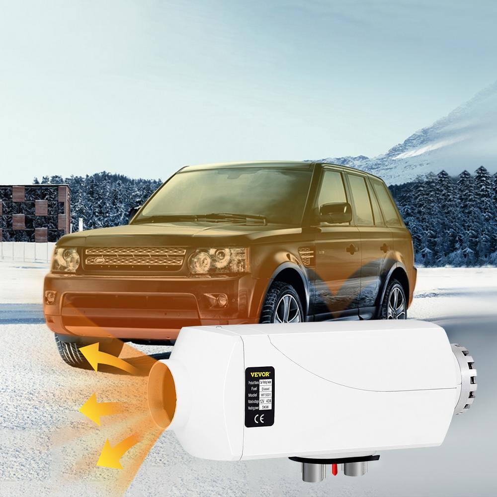 VEVOR 17060 BTU Parking Heater 12Volt Diesel Air Heater with Knob Switch and Muffler Diesel Heater for Cars