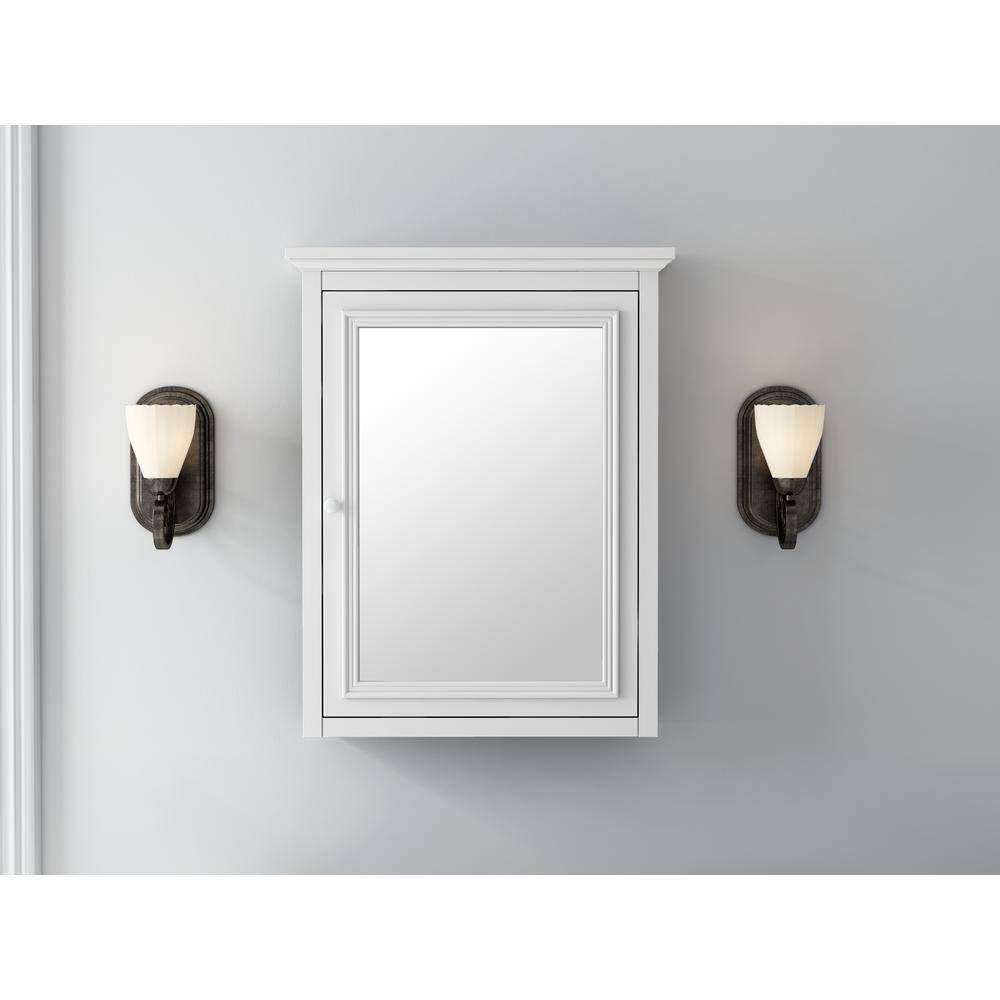 Home Decorators Collection Fremont 24 in. W x 30 in. H Framed Rectangular Bathroom Vanity Mirror in White MD-M2130