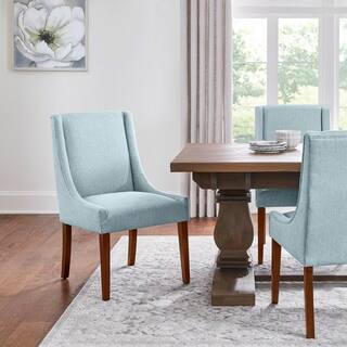 Home Decorators Collection Leaham Charleston Blue Upholstered Dining Chair with Walnut Accents (Set of 2) 57-2